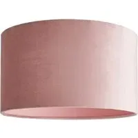 Reni 35cm Drum Ceiling Lamp Shade - Blush, Velvet