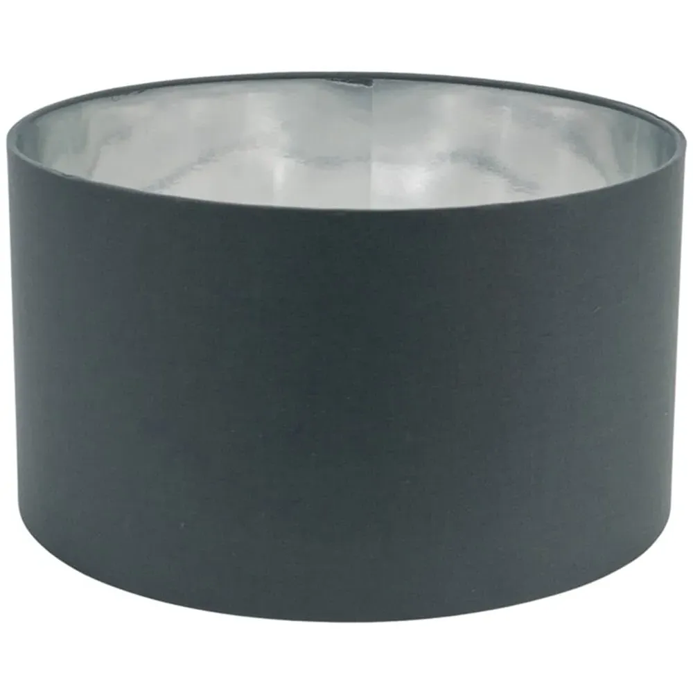 Reni 35cm Drum Ceiling Lamp Shade - Charcoal, Fabric