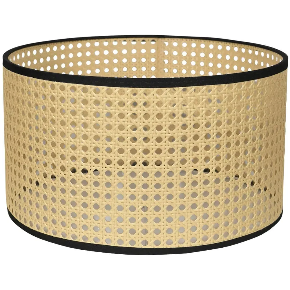 Reni 35cm Drum Ceiling Lamp Shade - Cream, Cane image