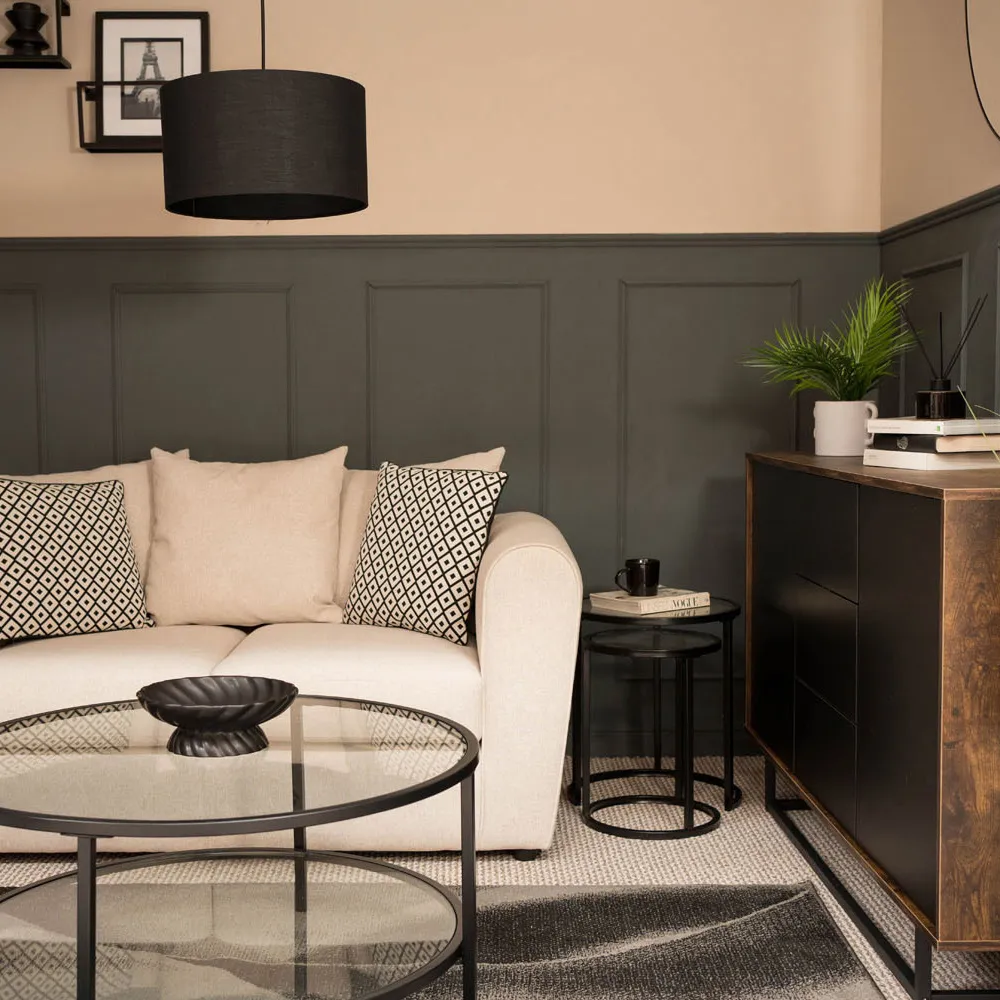 Reni 35cm Drum Ceiling Lamp Shade - Cream, Fabric