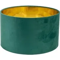 Reni 35cm Drum Ceiling Lamp Shade - Green, Velvet