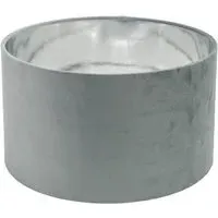 Reni 35cm Drum Ceiling Lamp Shade - Grey, Velvet
