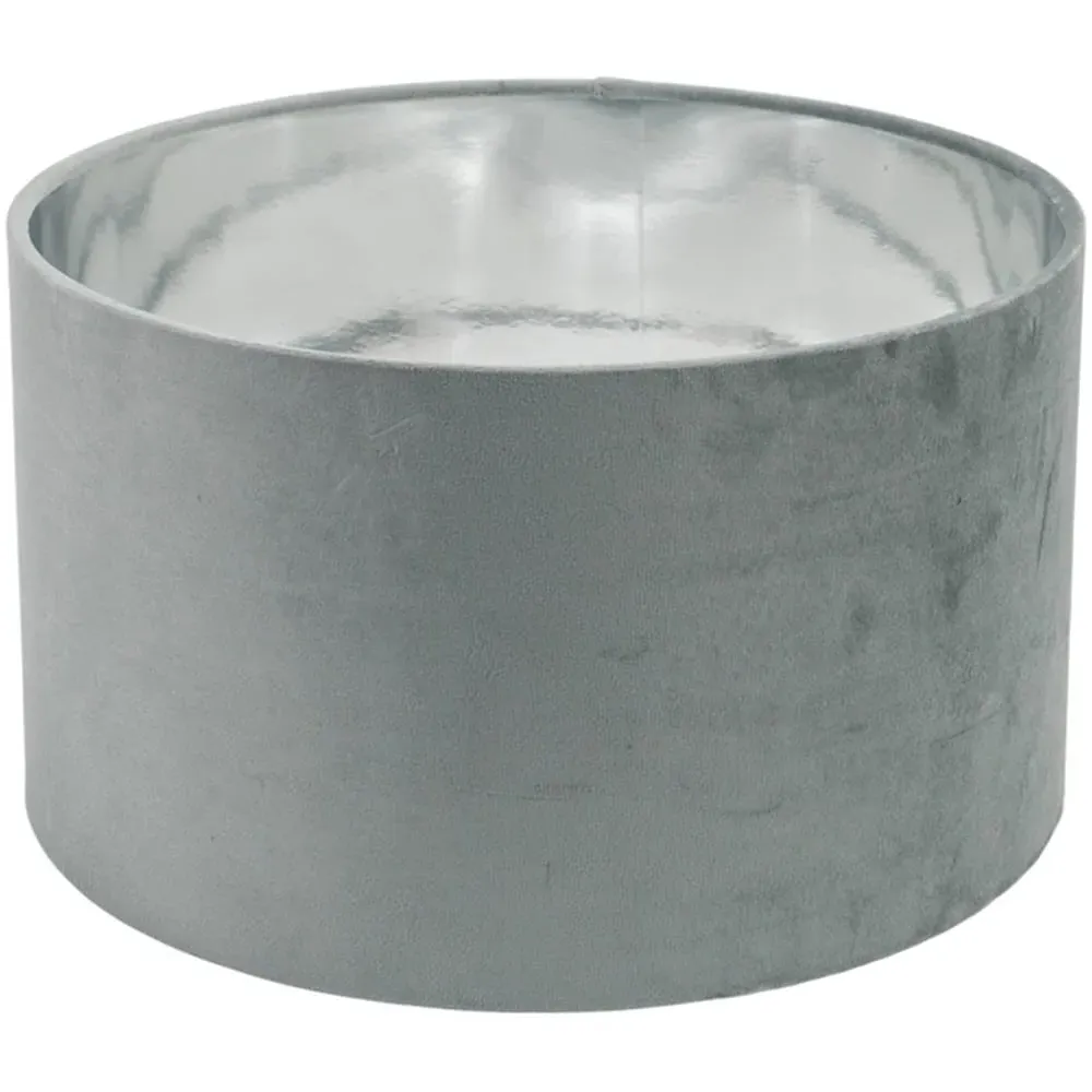 Reni 35cm Drum Ceiling Lamp Shade - Grey, Velvet