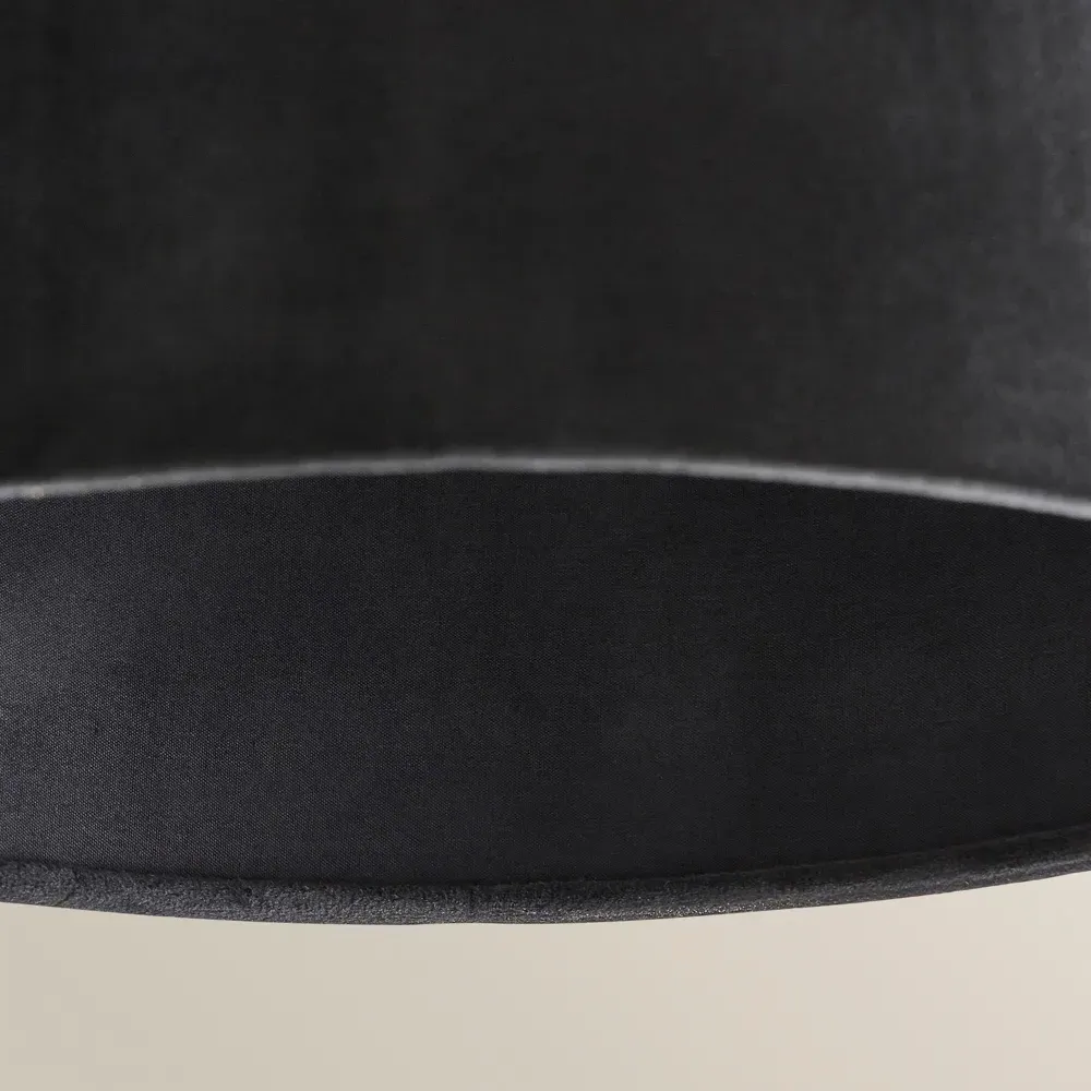Reni 45cm Drum Ceiling Lamp Shade - Black, Velvet