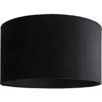 Reni 45cm Drum Ceiling Lamp Shade - Black, Velvet