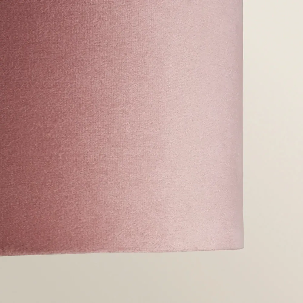 Reni 45cm Drum Ceiling Lamp Shade - Blush, Velvet