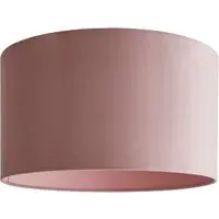Reni 45cm Drum Ceiling Lamp Shade - Blush, Velvet