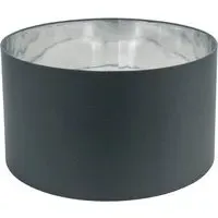 Reni 45cm Drum Ceiling Lamp Shade - Charcoal, Fabric