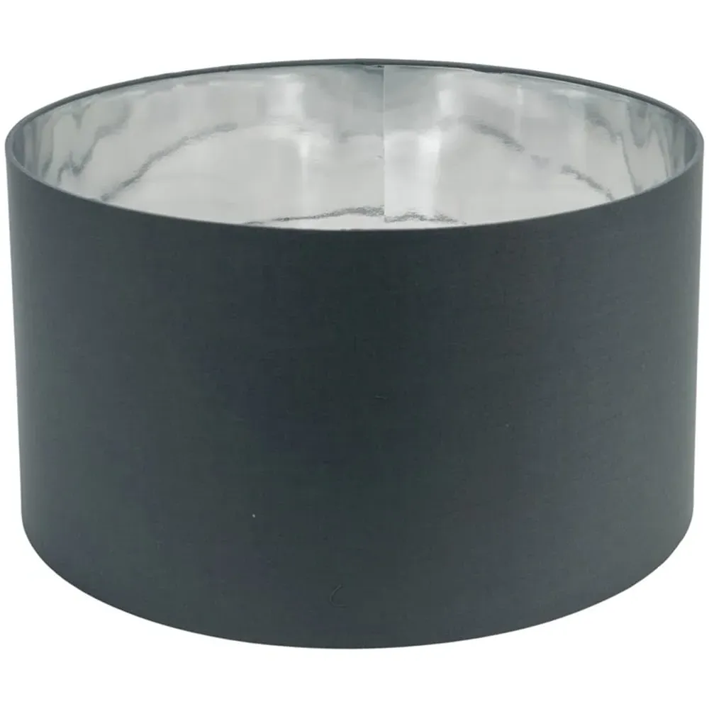 Reni 45cm Drum Ceiling Lamp Shade - Charcoal, Fabric