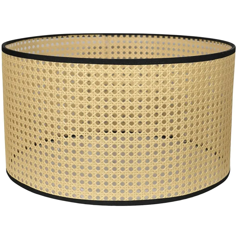 Reni 45cm Drum Ceiling Lamp Shade - Cream, Cane