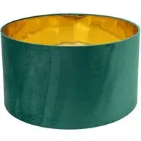 Reni 45cm Drum Ceiling Lamp Shade - Green, Velvet