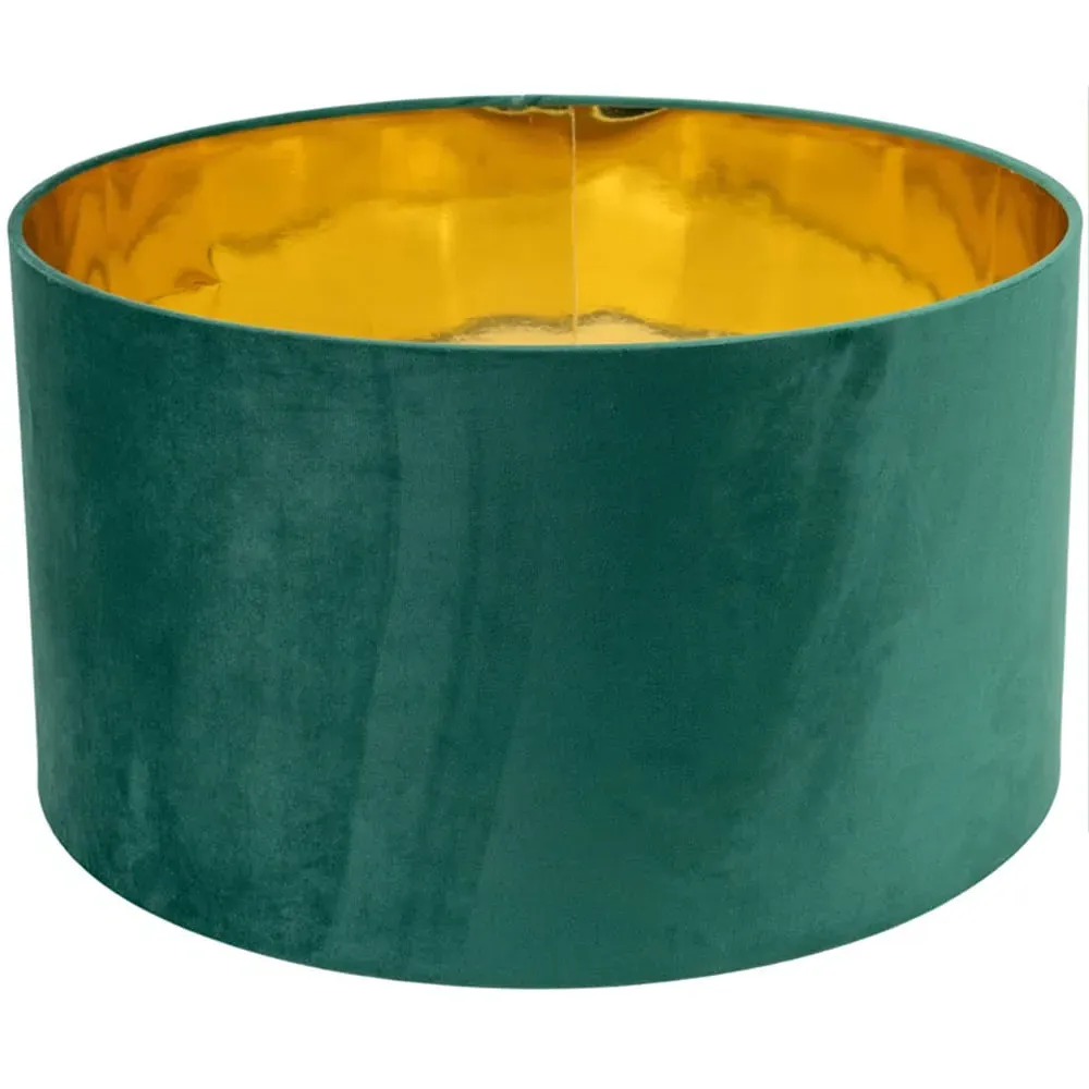 Reni 45cm Drum Ceiling Lamp Shade - Green, Velvet