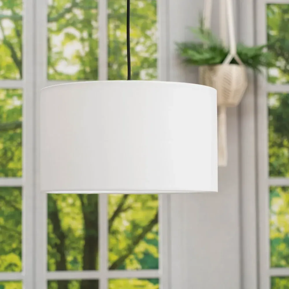Reni Drum Ceiling Lamp Shade 35cm - White, Fabric