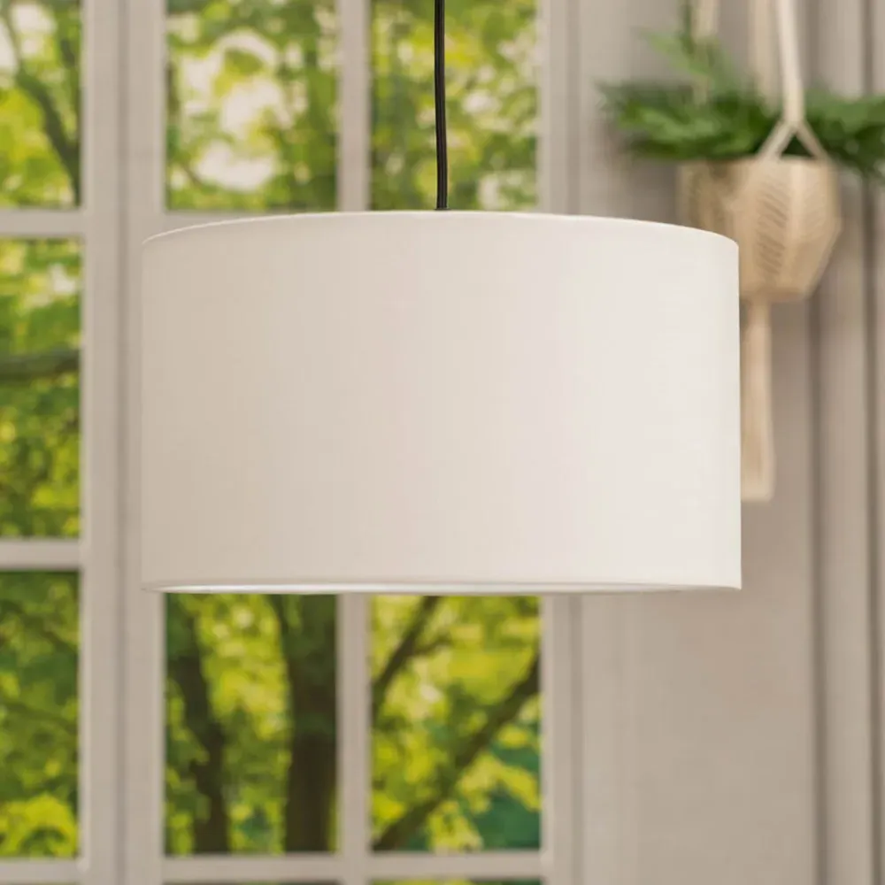 Reni Drum Ceiling Lamp Shade 45cm - White, Fabric