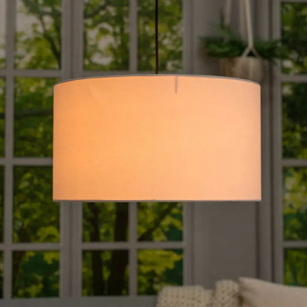 Reni Drum Ceiling Lamp Shade 45cm - White, Fabric