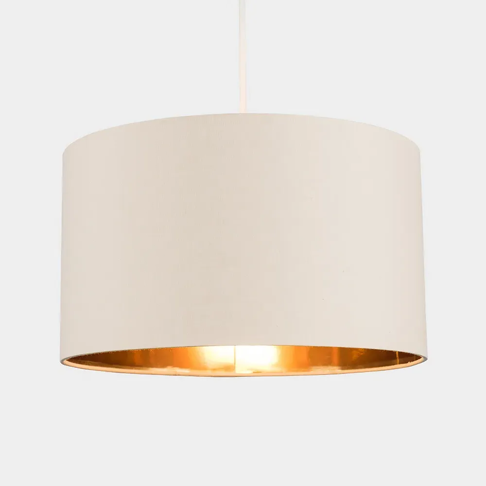Reni Drum Ceiling Lamp Shade - Beige, Fabric