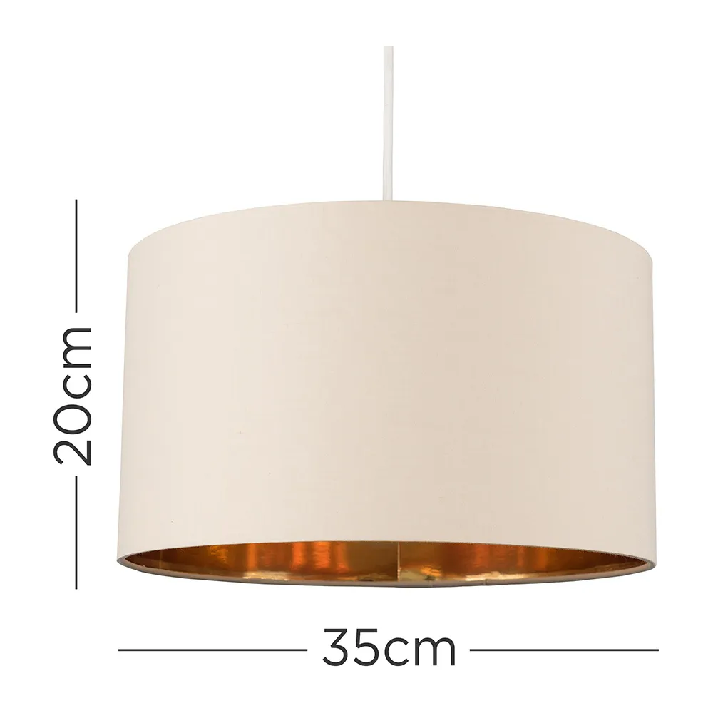 Reni Drum Ceiling Lamp Shade - Beige, Fabric