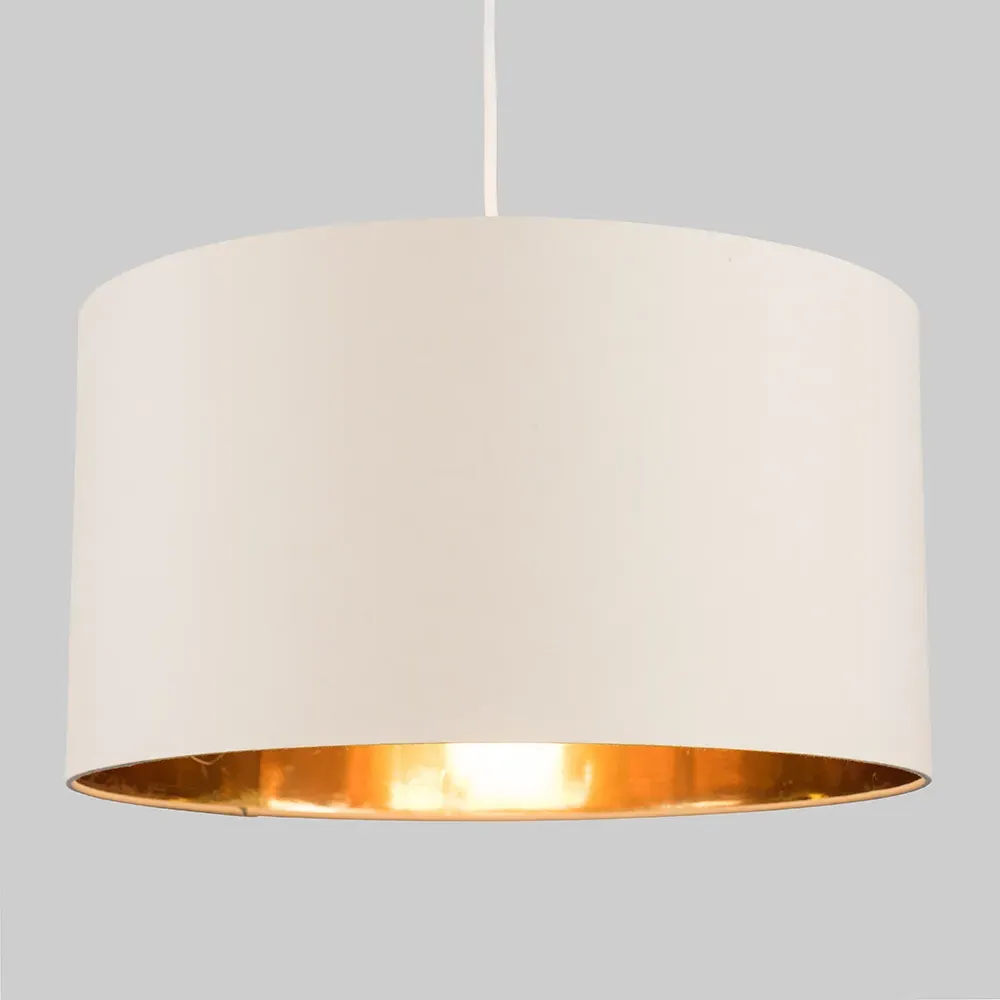 Reni Drum Ceiling Lamp Shade - Beige, Fabric
