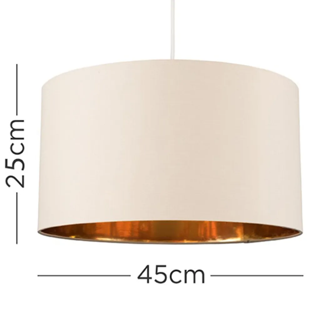 Reni Drum Ceiling Lamp Shade - Beige, Fabric