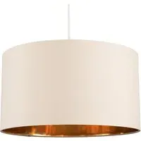 Reni Drum Ceiling Lamp Shade - Beige, Fabric