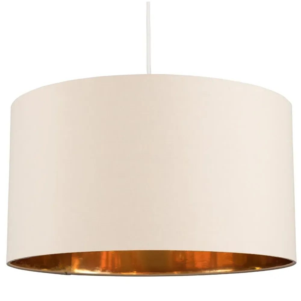Reni Drum Ceiling Lamp Shade - Beige, Fabric