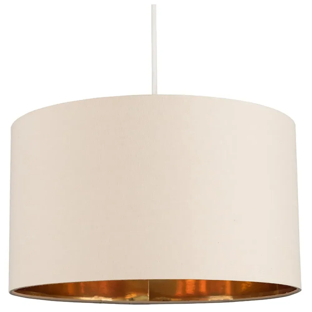 Reni Drum Ceiling Lamp Shade - Beige, Fabric