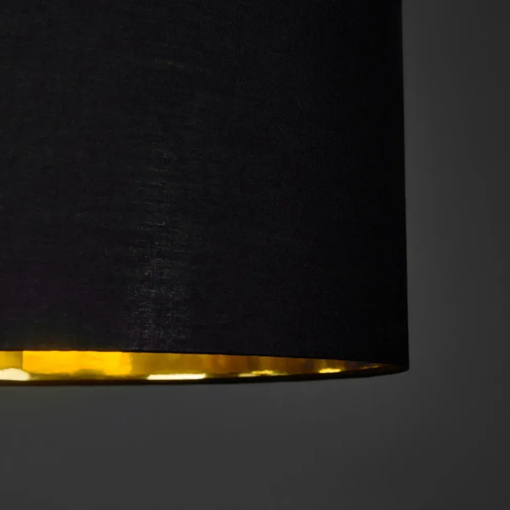 Reni Drum Ceiling Lamp Shade - Black, Fabric
