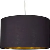 Reni Drum Ceiling Lamp Shade - Black, Fabric