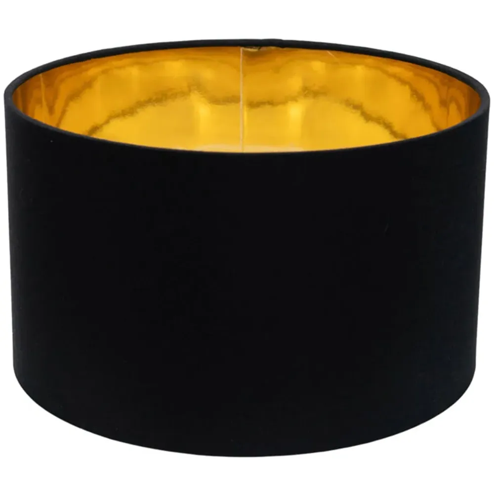 Reni Drum Ceiling Lamp Shade - Black, Fabric