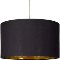 Reni Drum Ceiling Lamp Shade - Black, Fabric