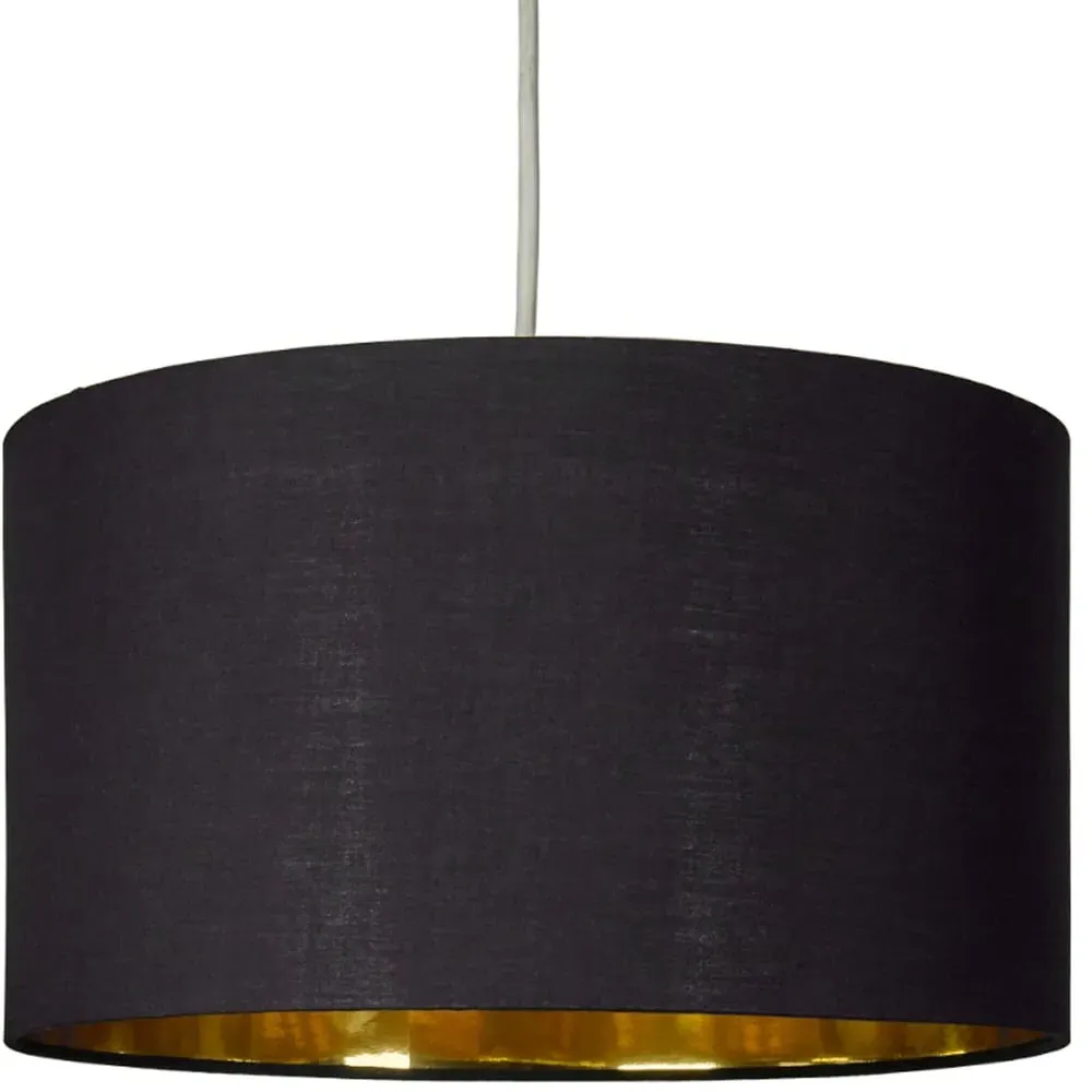 Reni Drum Ceiling Lamp Shade - Black, Fabric