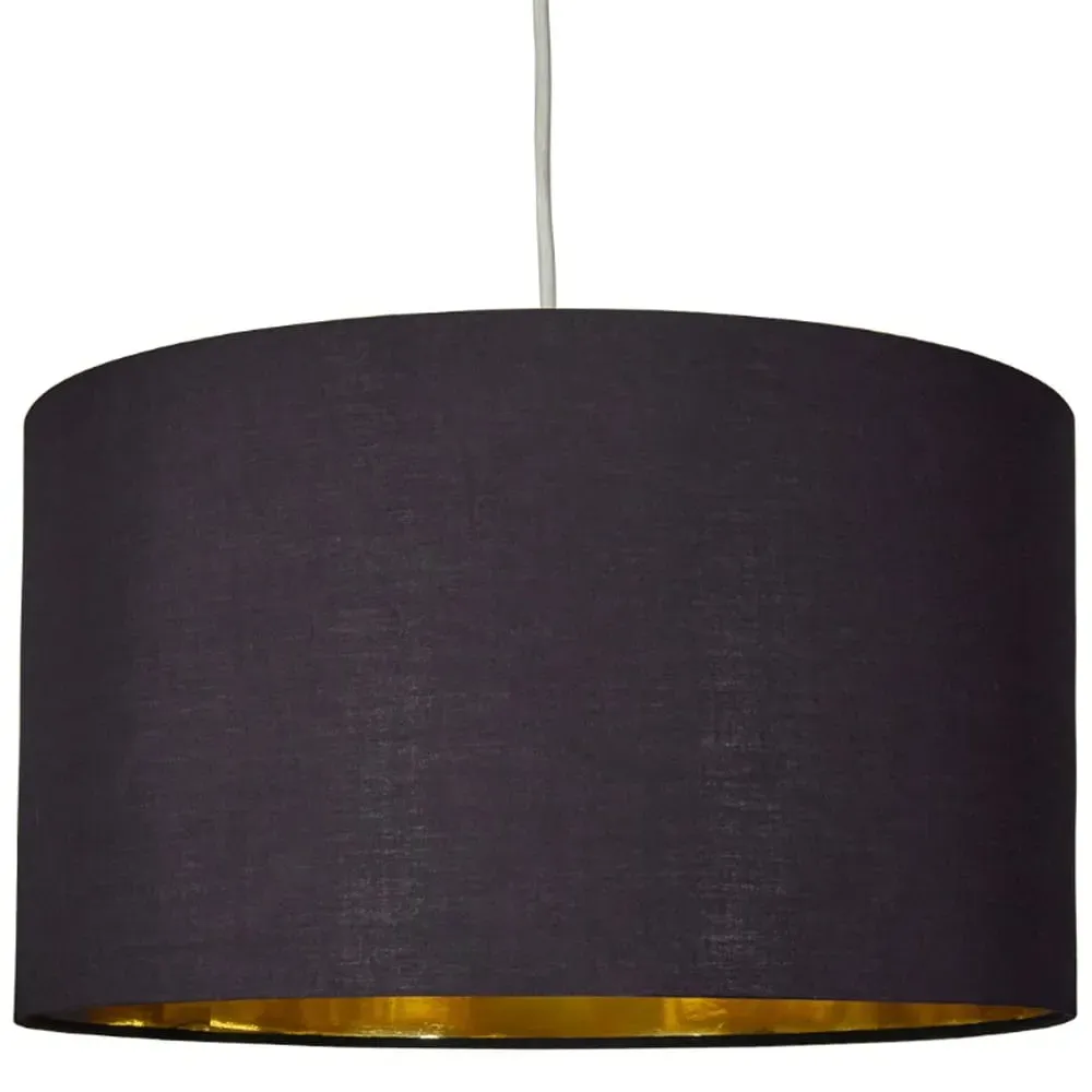 Reni Drum Ceiling Lamp Shade - Black, Fabric
