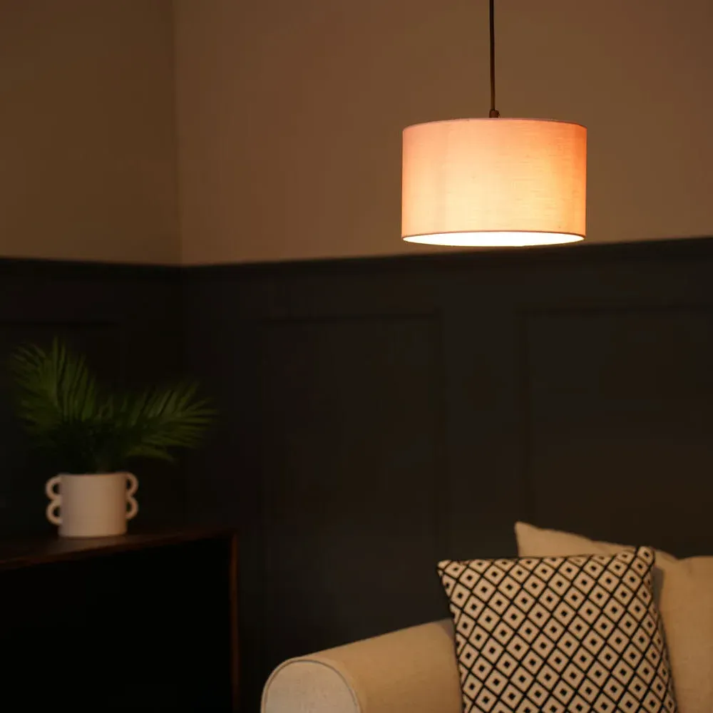 Reni Drum Ceiling Lamp Shade - Blush, Fabric