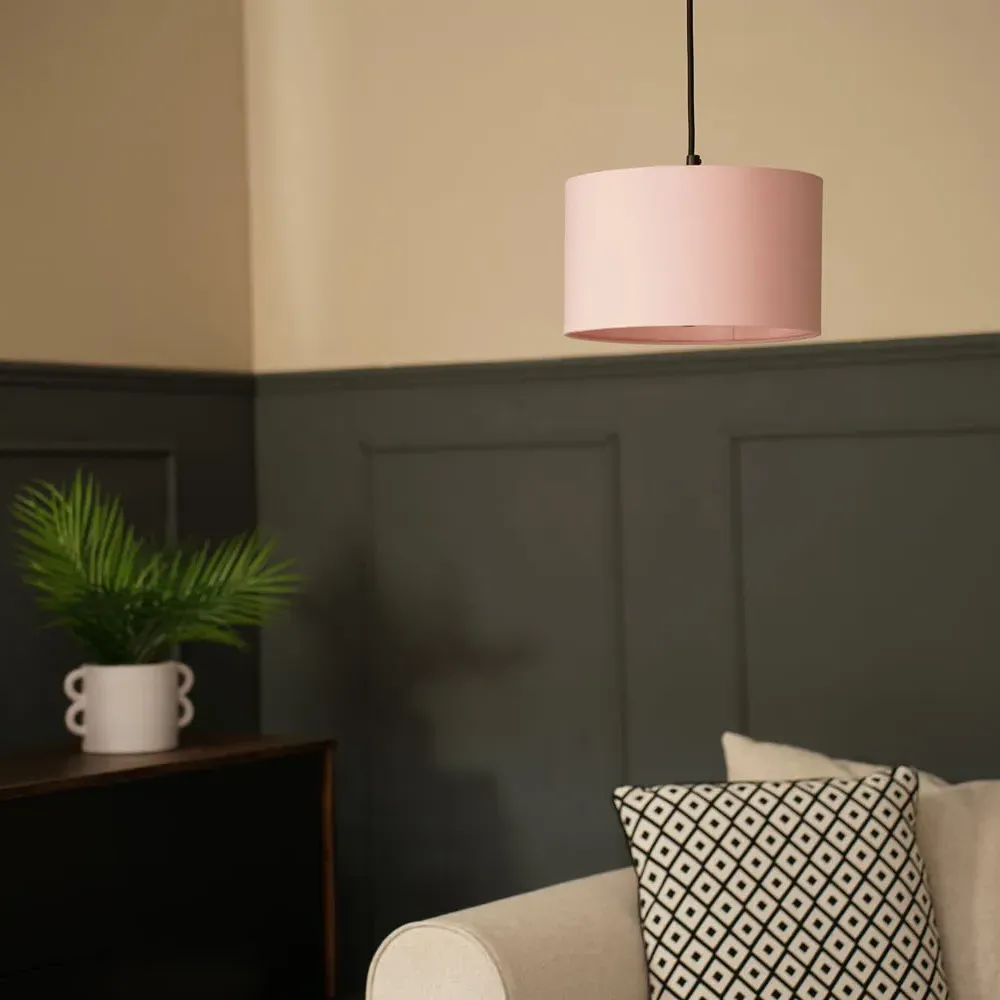 Reni Drum Ceiling Lamp Shade - Blush, Fabric