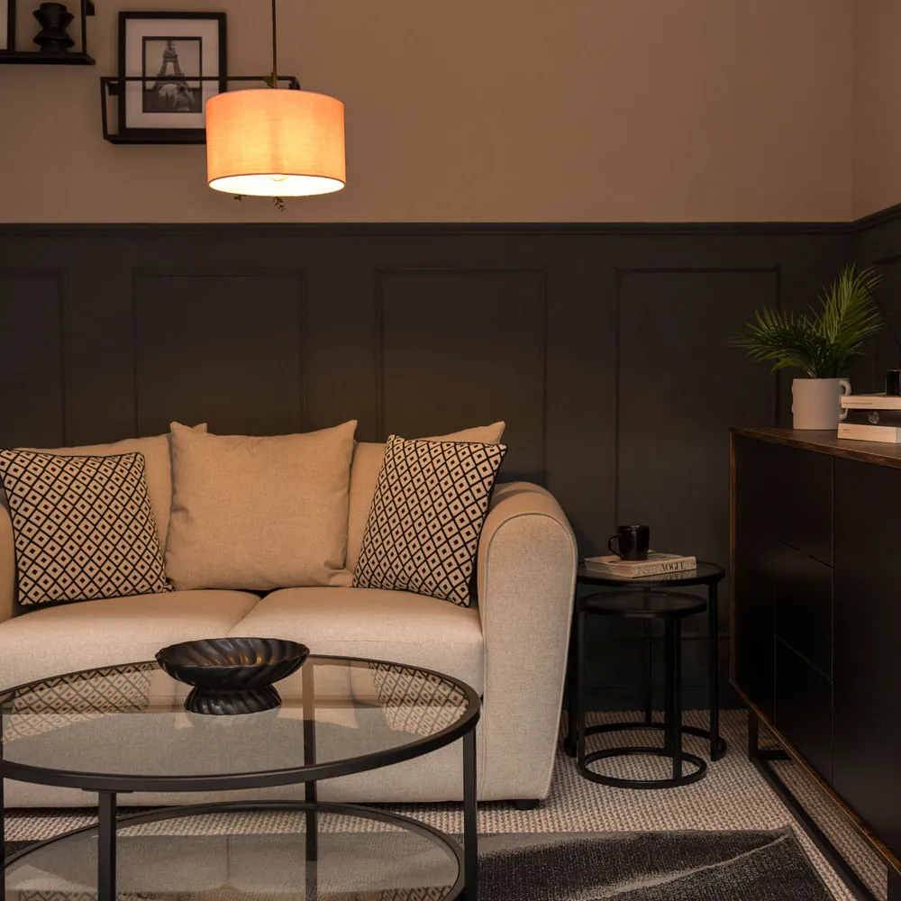 Reni Drum Ceiling Lamp Shade - Blush, Fabric