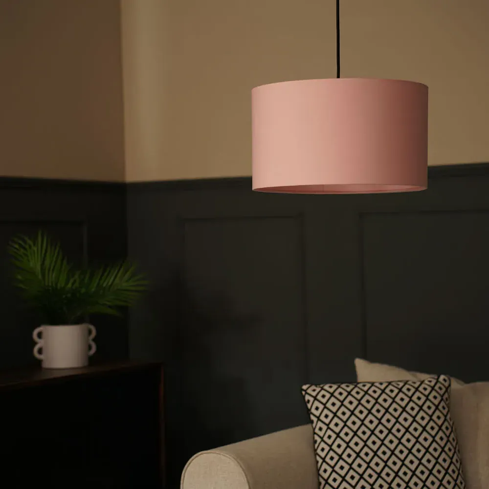 Reni Drum Ceiling Lamp Shade - Blush, Fabric