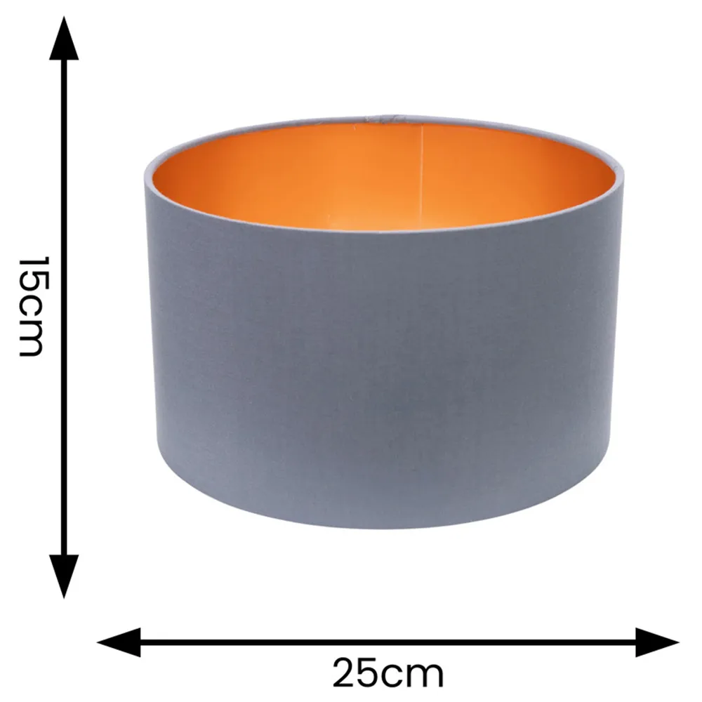 Reni Drum Ceiling Lamp Shade - Grey, Fabric