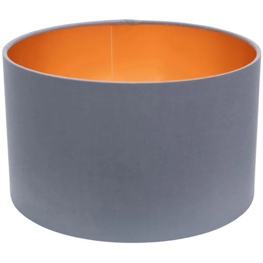 Reni Drum Ceiling Lamp Shade - Grey, Fabric