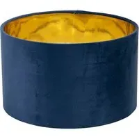 Reni Drum Ceiling Lamp Shade - Navy, Velvet
