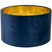 Reni Drum Ceiling Lamp Shade - Navy, Velvet