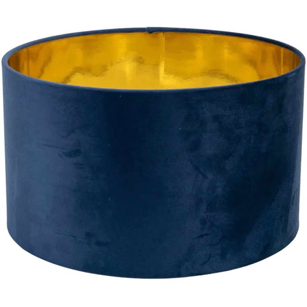 Reni Drum Ceiling Lamp Shade - Navy, Velvet