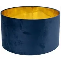 Reni Drum Ceiling Lamp Shade - Navy, Velvet