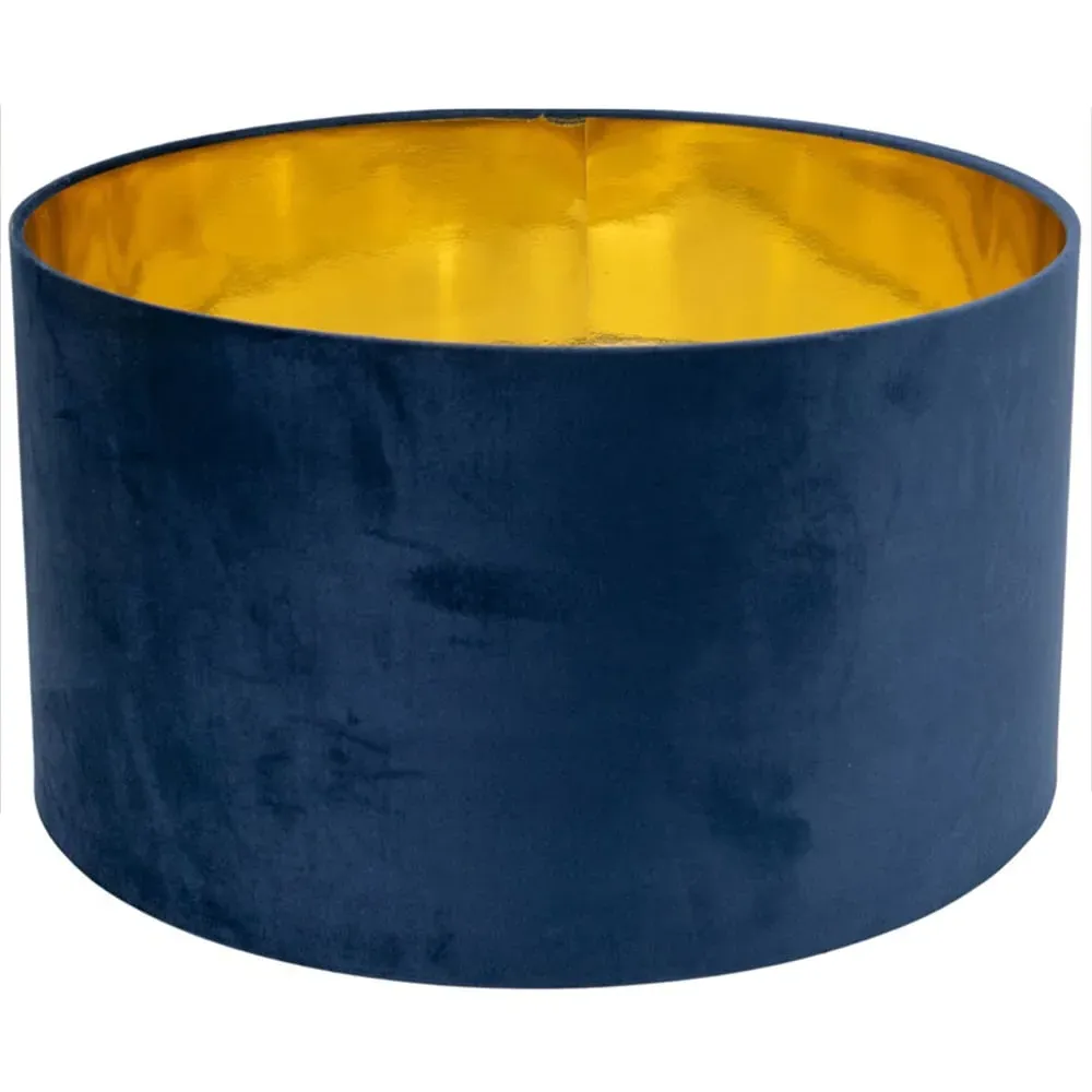 Reni Drum Ceiling Lamp Shade - Navy, Velvet