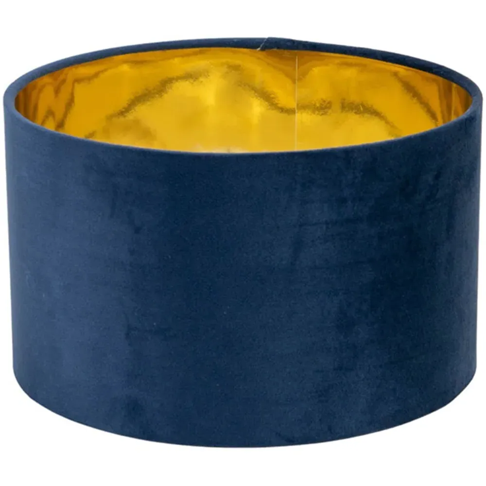 Reni Drum Ceiling Lamp Shade - Navy, Velvet