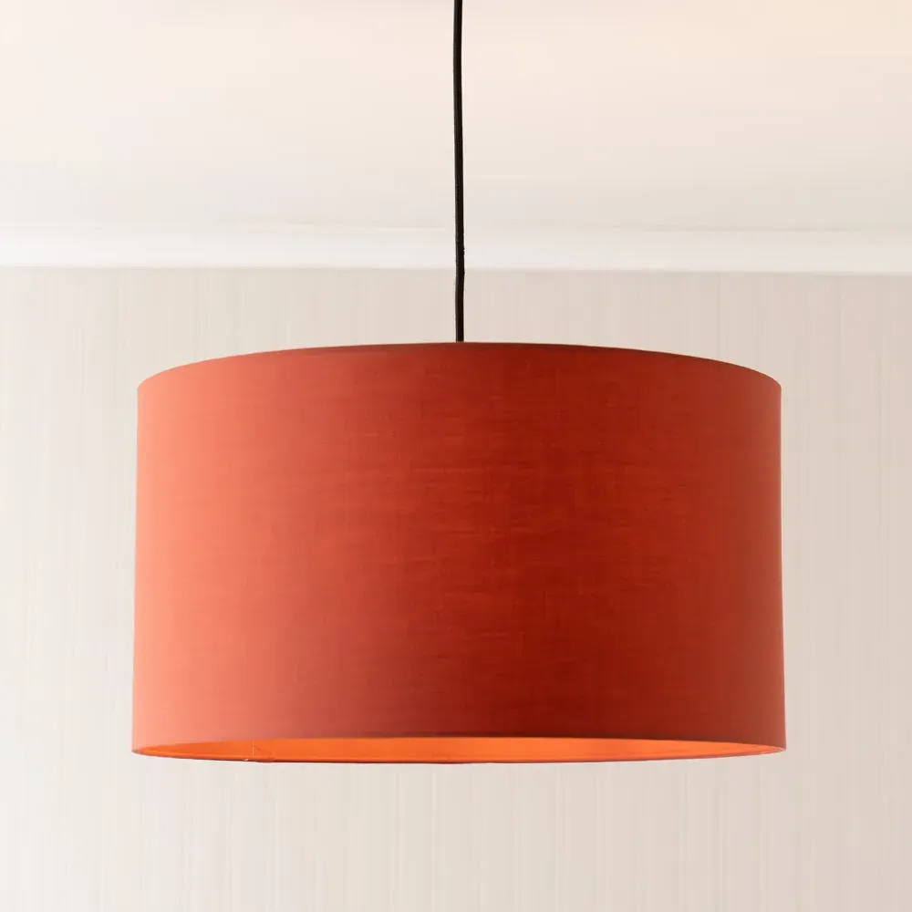 Reni Drum Ceiling Lamp Shade - Rust, Fabric