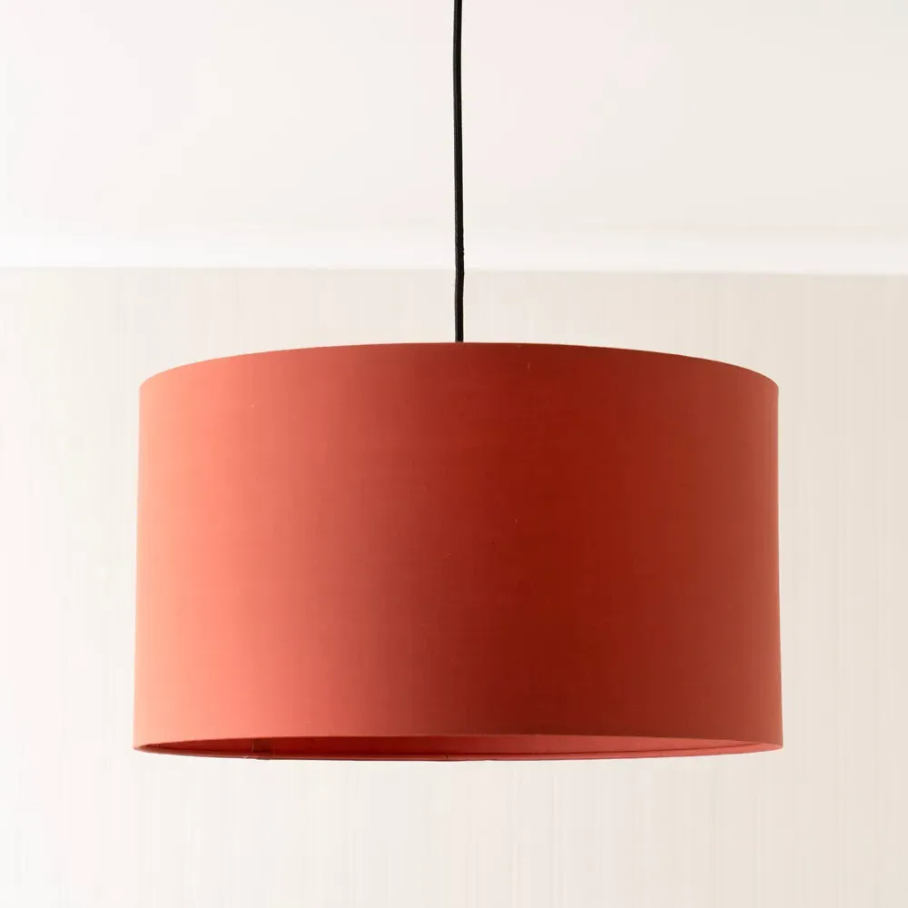 Reni Drum Ceiling Lamp Shade - Rust, Fabric