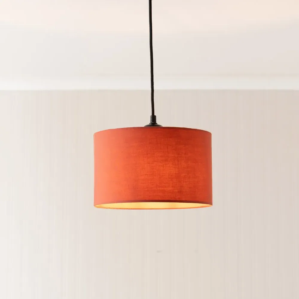 Reni Drum Ceiling Lamp Shade - Rust, Fabric