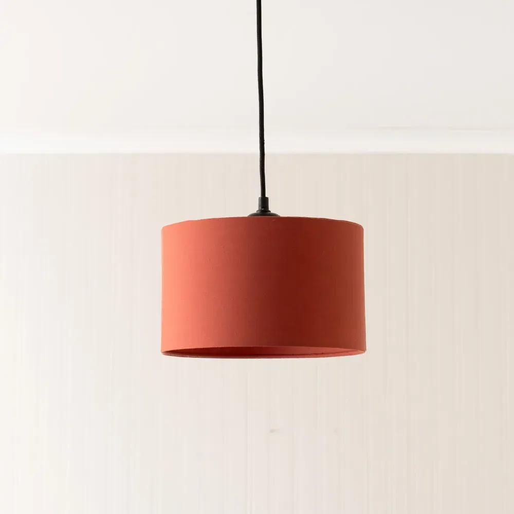 Reni Drum Ceiling Lamp Shade - Rust, Fabric