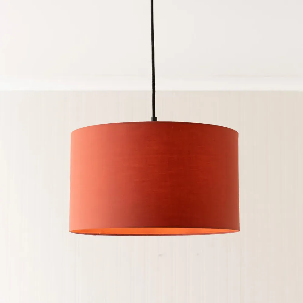 Reni Drum Ceiling Lamp Shade - Rust, Fabric