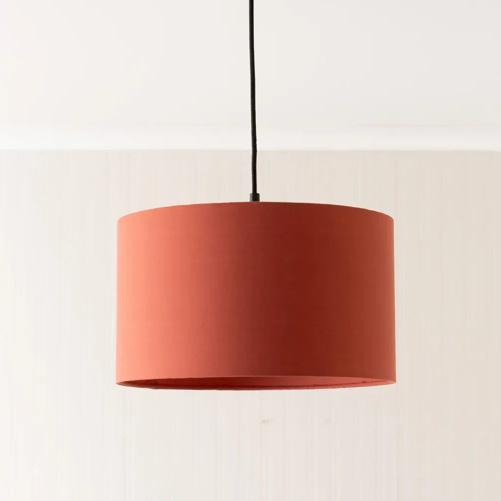 Reni Drum Ceiling Lamp Shade - Rust, Fabric
